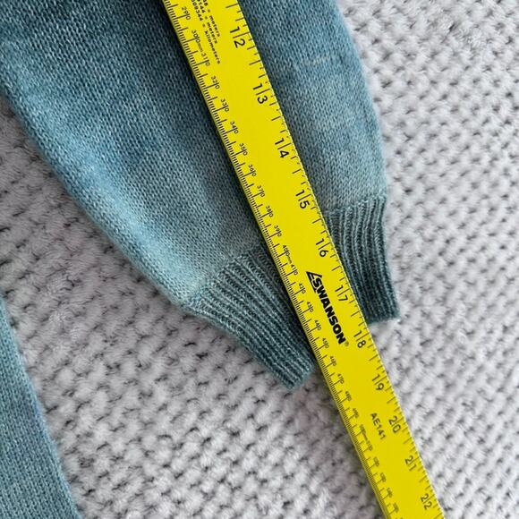 LC Lauren Conrad Cardigan Womens S Green Knit Open Front Belted Bishop Sleeve - Picture 10 of 13